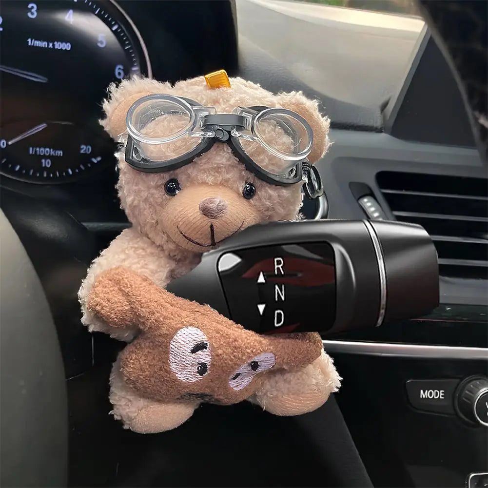 Cute Bear Plush Car Ornament – Mirror & Gear Decoration Car Interior Ornament SPOT