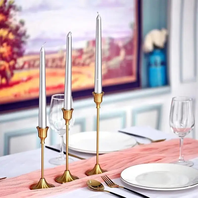 3-Piece Gold Candlestick Set – Elegant Table Décor Candlestick Set SPOT