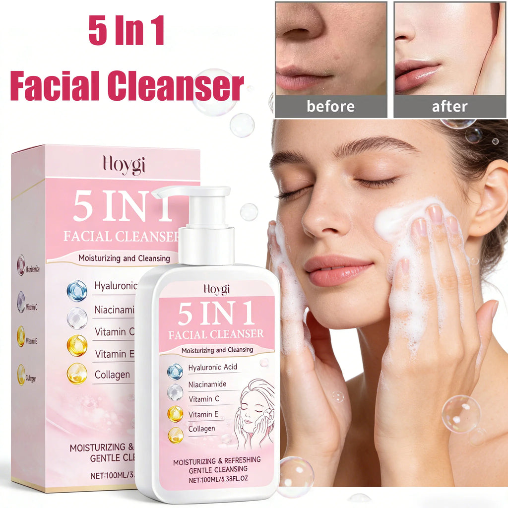 Hoygi 5-in-1 Hydrating Foam Facial Cleanser – 100ml Facial Cleanser SPOT