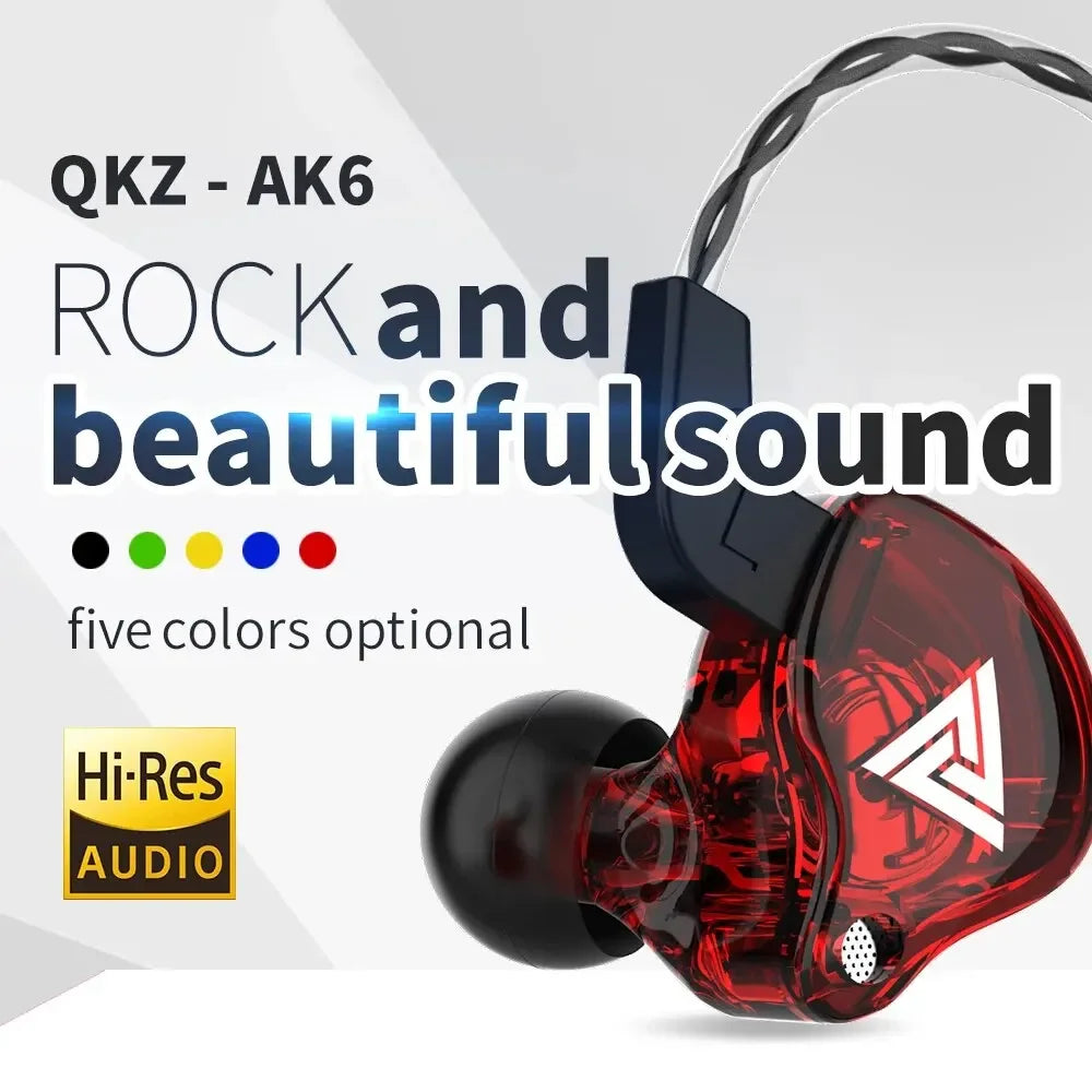 QKZ AK6 Wired In-Ear Earphones – HIFI Bass & Mic Wired In-Ear Earphones SPOT