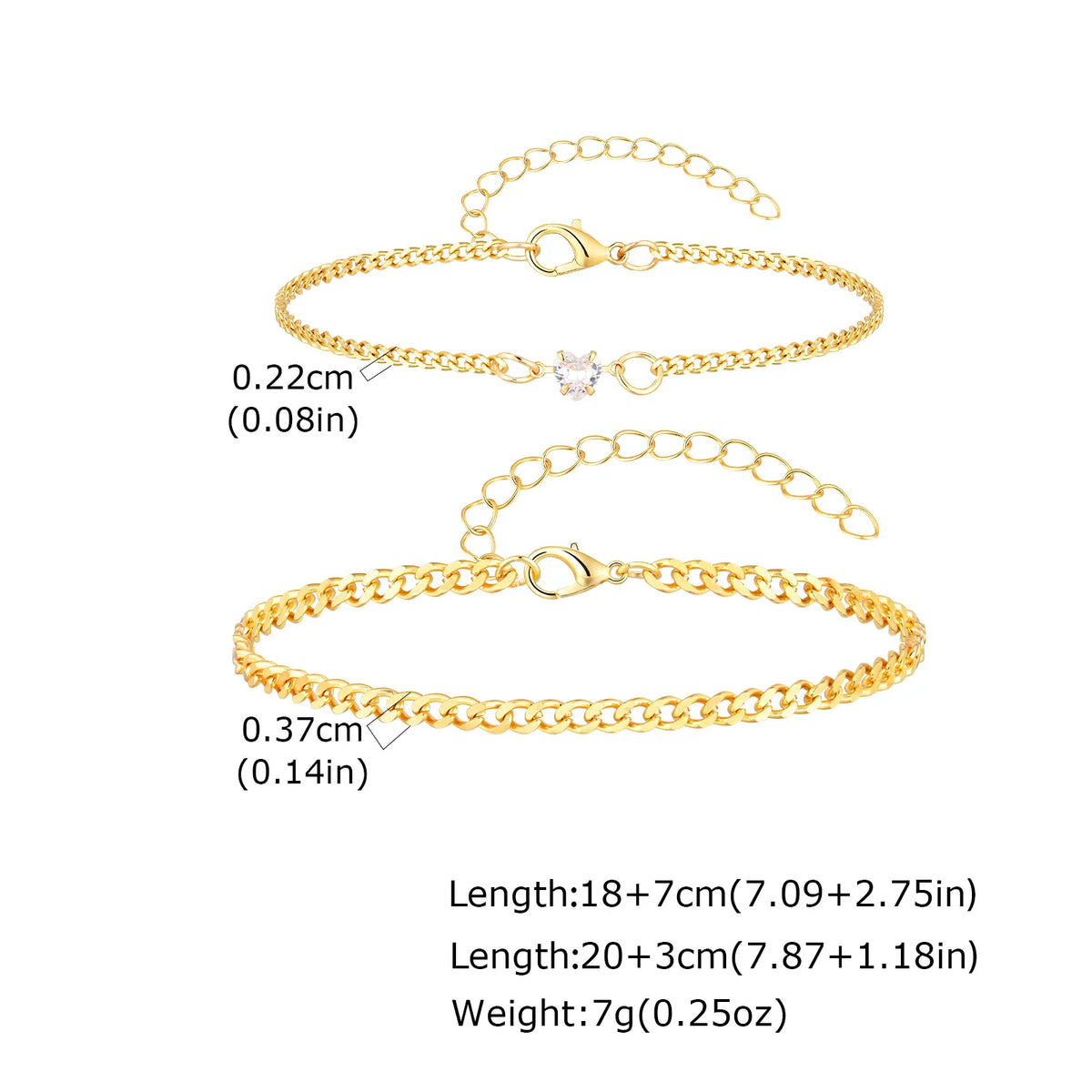 Matching Couple Bracelets – Cuban Link CZ Heart Stainless Steel Couple Bracelet Set SPOT CB-230GG