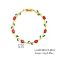 CZ Rose Flower Vine Bracelet – 18K Gold Plated | Meaeguet Fashion Bracelet SPOT PBR-440G01
