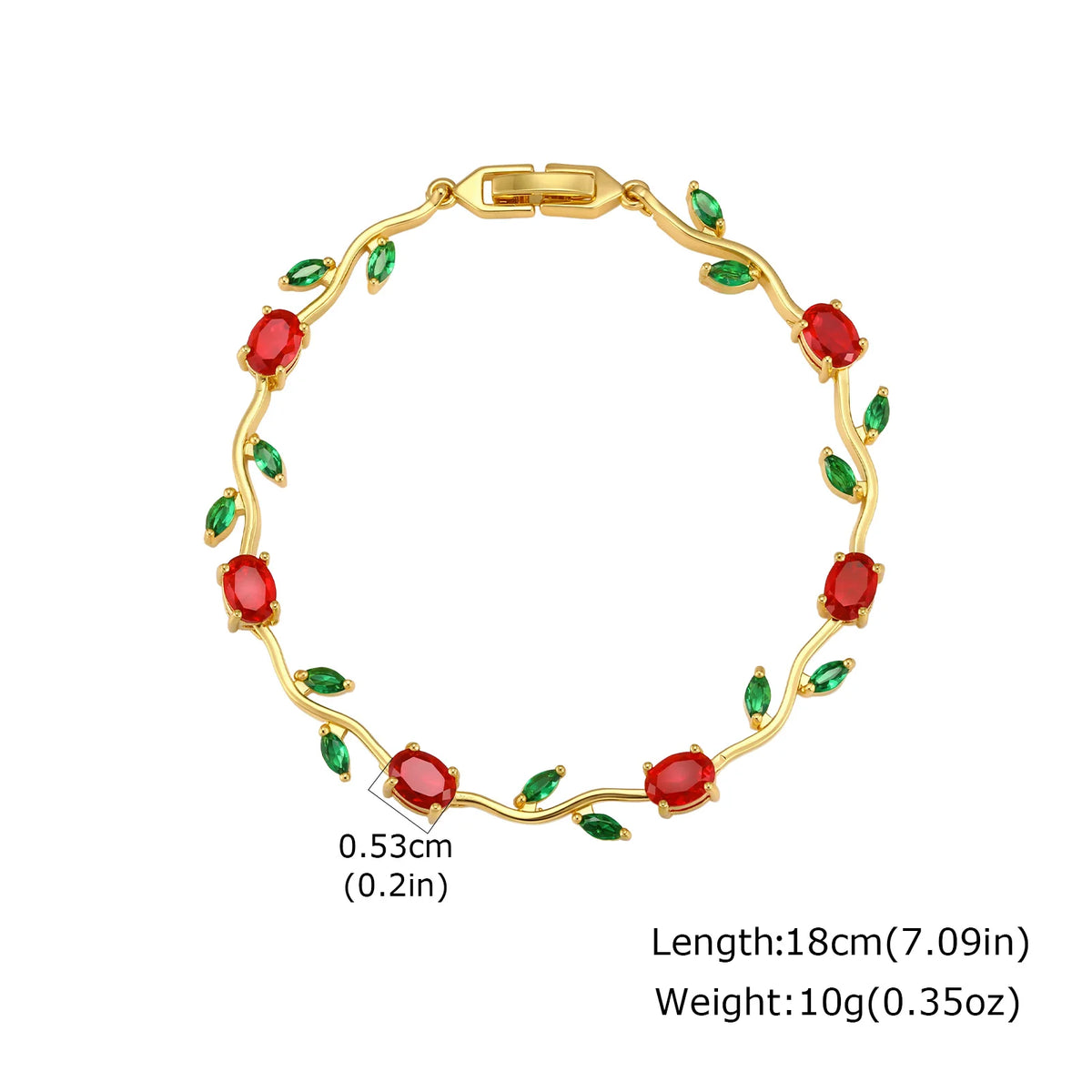 CZ Rose Flower Vine Bracelet – 18K Gold Plated | Meaeguet Fashion Bracelet SPOT PBR-440G01