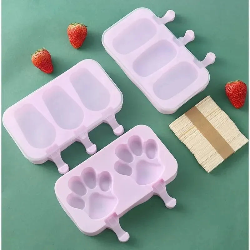 Silicone Popsicle Molds with Lid – Cute Cartoon DIY Ice Lolly Popsicle Mold SPOT