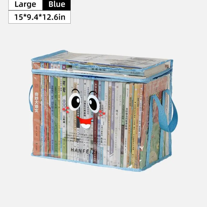 Transparent PVC Book Storage Box with Zipper & Handles PVC Storage Box SPOT A5