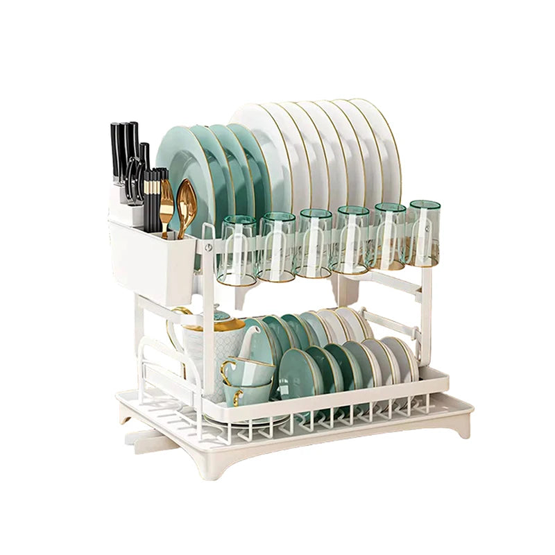 Double-Layer Dish Drying Rack – Bowl & Utensil Storage Shelf Dish Drying Rack SPOT