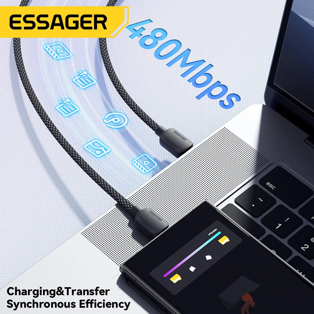 Essager 7A 100W USB-C Fast Charging Cable | Braided USB-C Charging Cable SPOT
