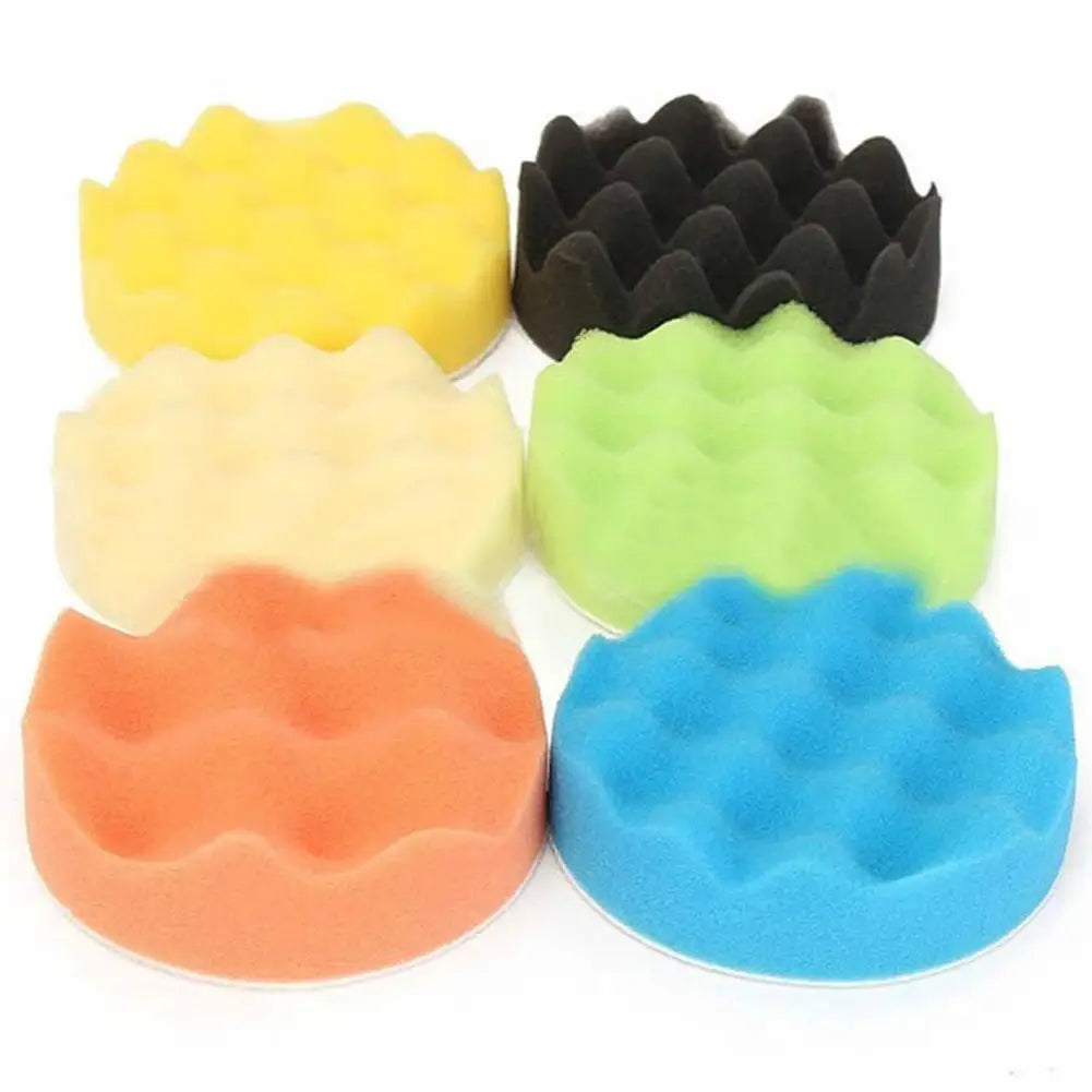 9-Pc 150mm Car Polishing Pad Set – Sponge & Wool Buffing Kit Car Polishing Pad Set SPOT