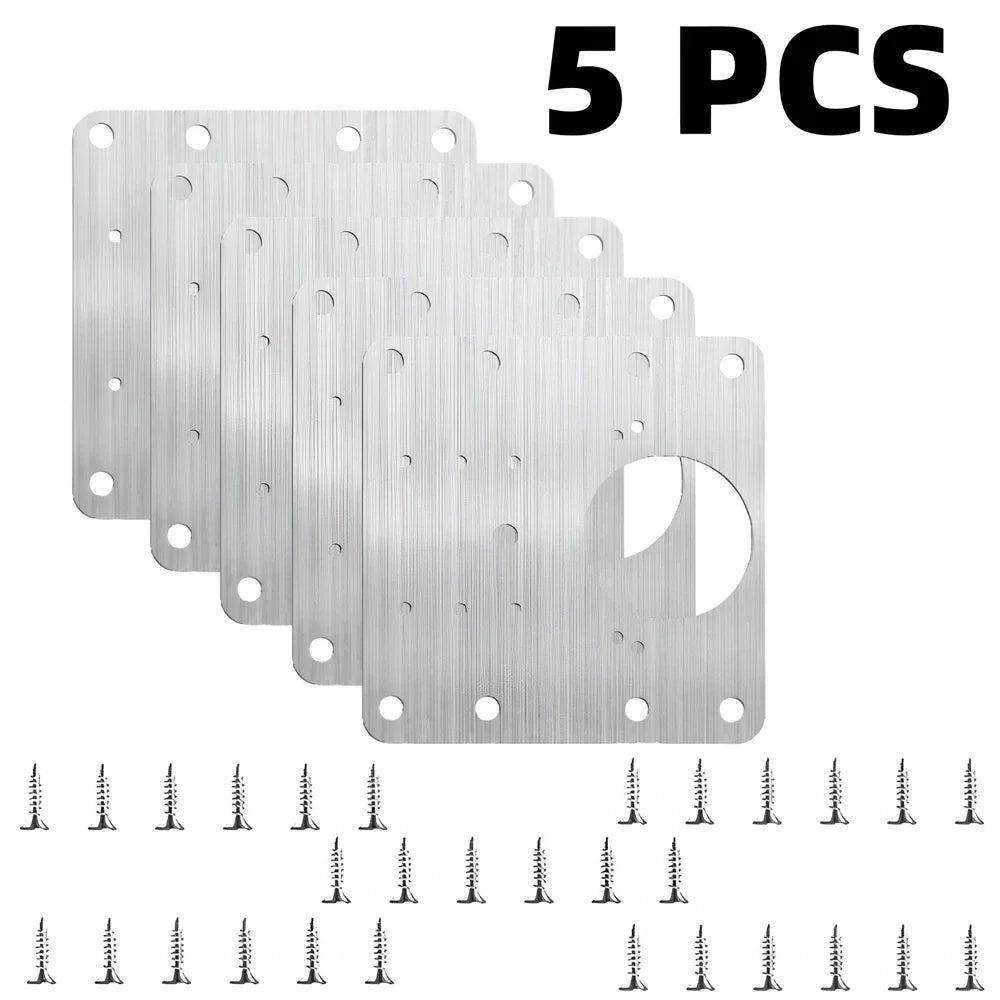 Stainless Steel Hinge Repair Plate Kit – Flat Fixing Brackets Hinge Repair Plate SPOT 5 PCS
