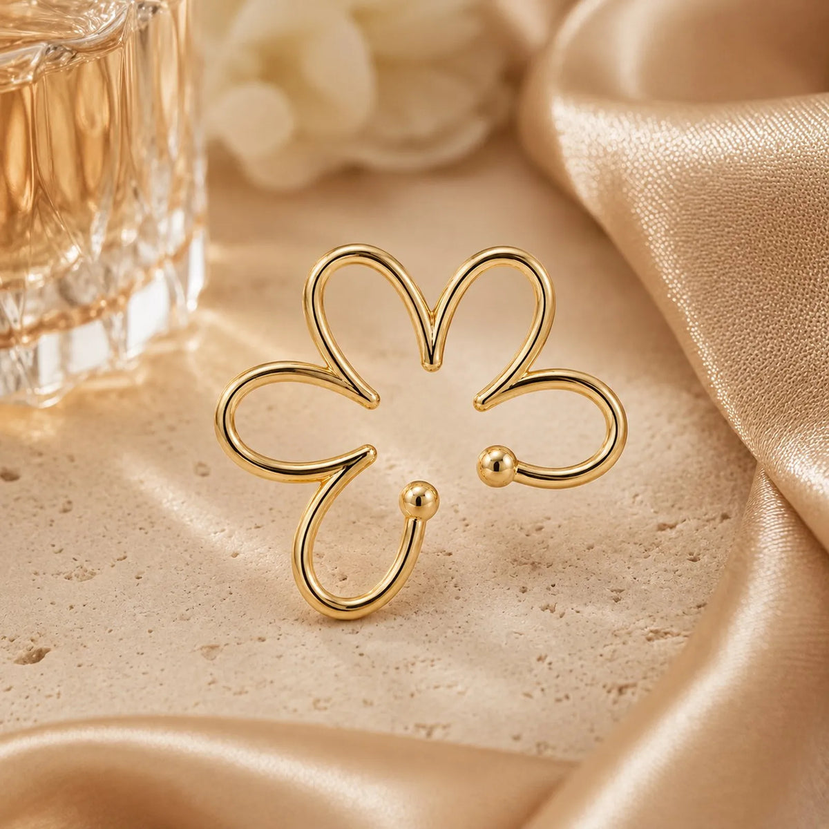 Flower Ear Cuff Non-Piercing 18K Gold Plated | Meaeguet Ear Cuff Earring SPOT