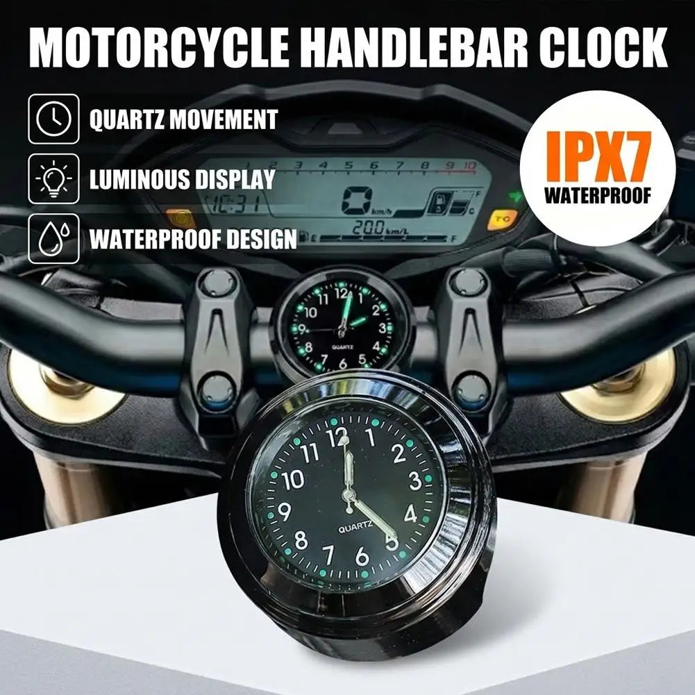 Glow-in-the-Dark Handlebar Clock – Waterproof Motorcycle & Bike Motorcycle Handlebar Clock SPOT