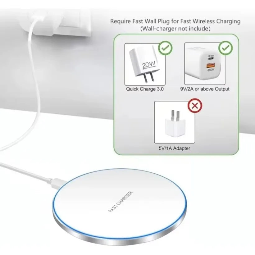 VIKEFON 15W Wireless Charging Pad – iPhone & Samsung Fast Charger Wireless Charging Pad SPOT