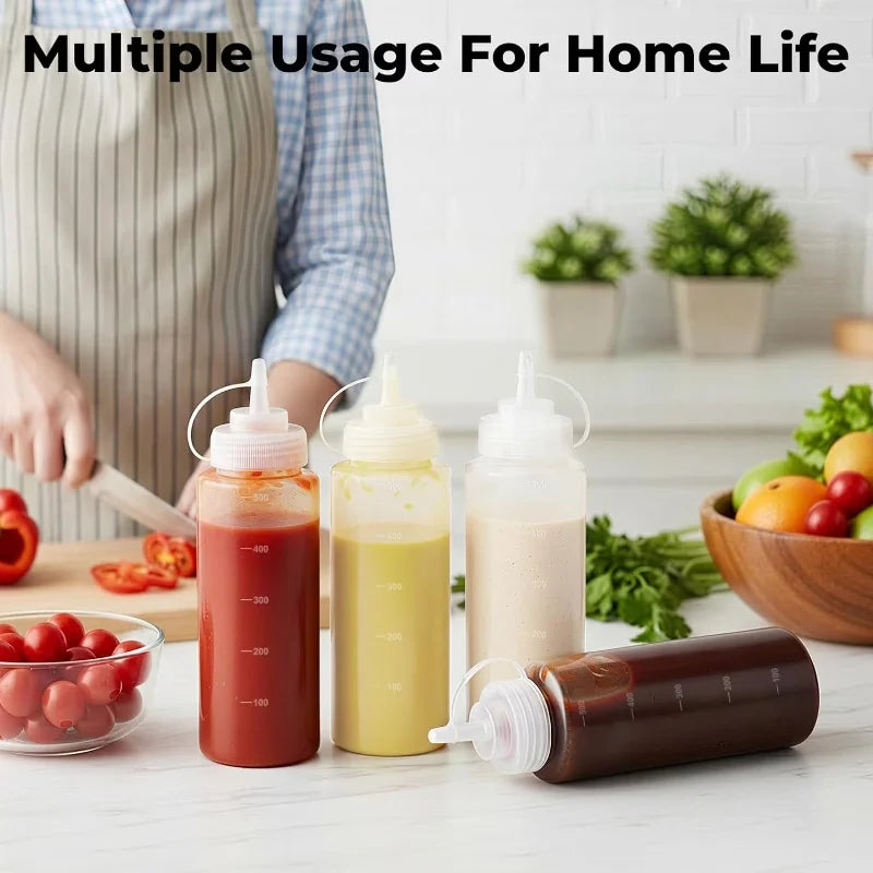 500ml Squeeze Sauce Bottle – Pointed Tip Seasoning Dispenser Condiment Squeeze Bottle SPOT