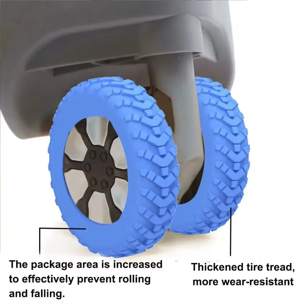 8-Pack Silicone Luggage Wheel Covers – Quiet Caster Protectors Luggage Wheel Covers SPOT