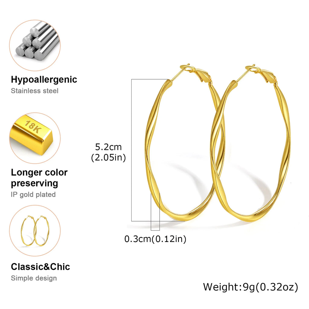 Twist Mobius Huggie Hoop Earrings – Stainless Steel, Nickel-Free Hoop Huggie Earrings SPOT