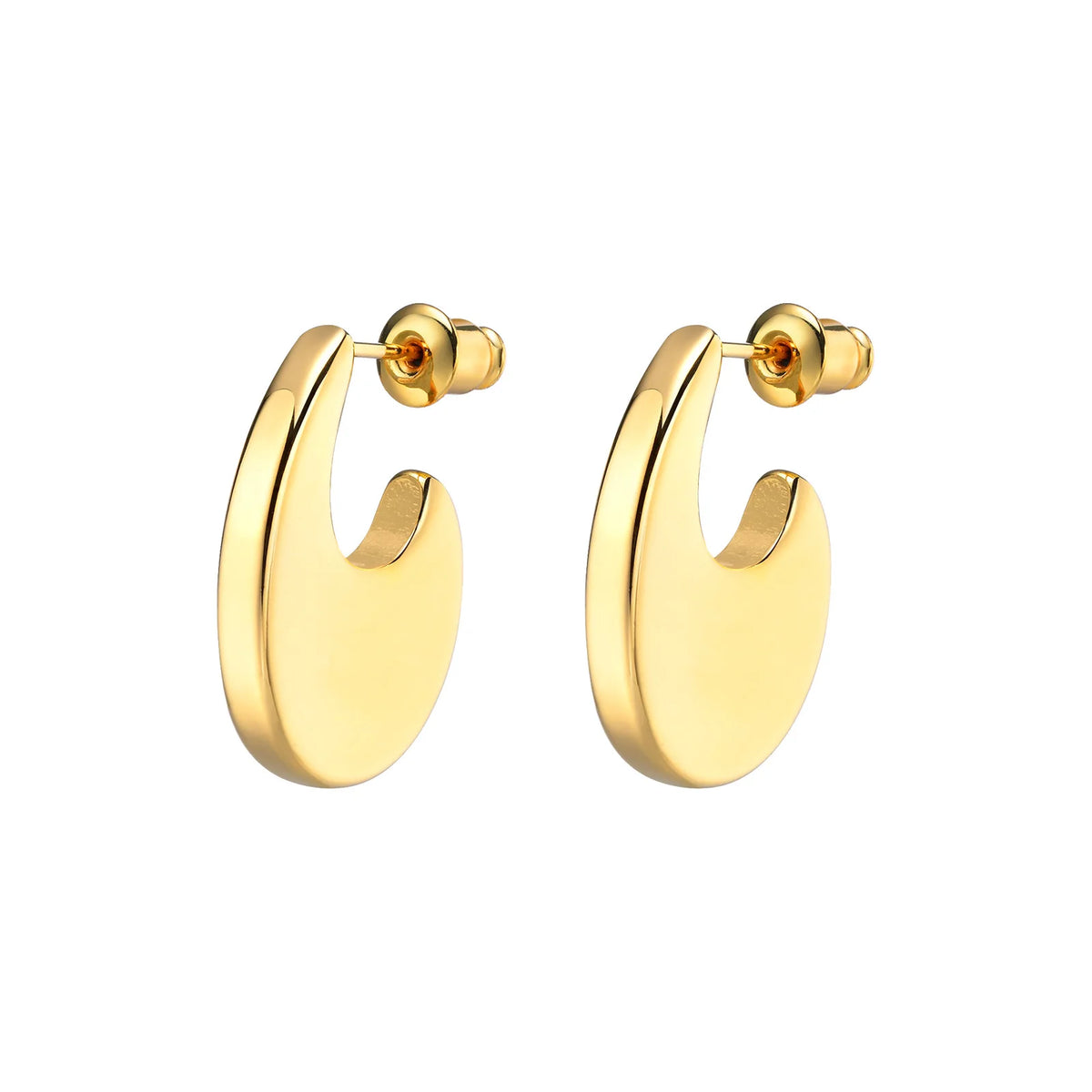 Minimalist Geometric Hoop Earrings – Gold Stainless Steel Hoop Earrings SPOT Default Title