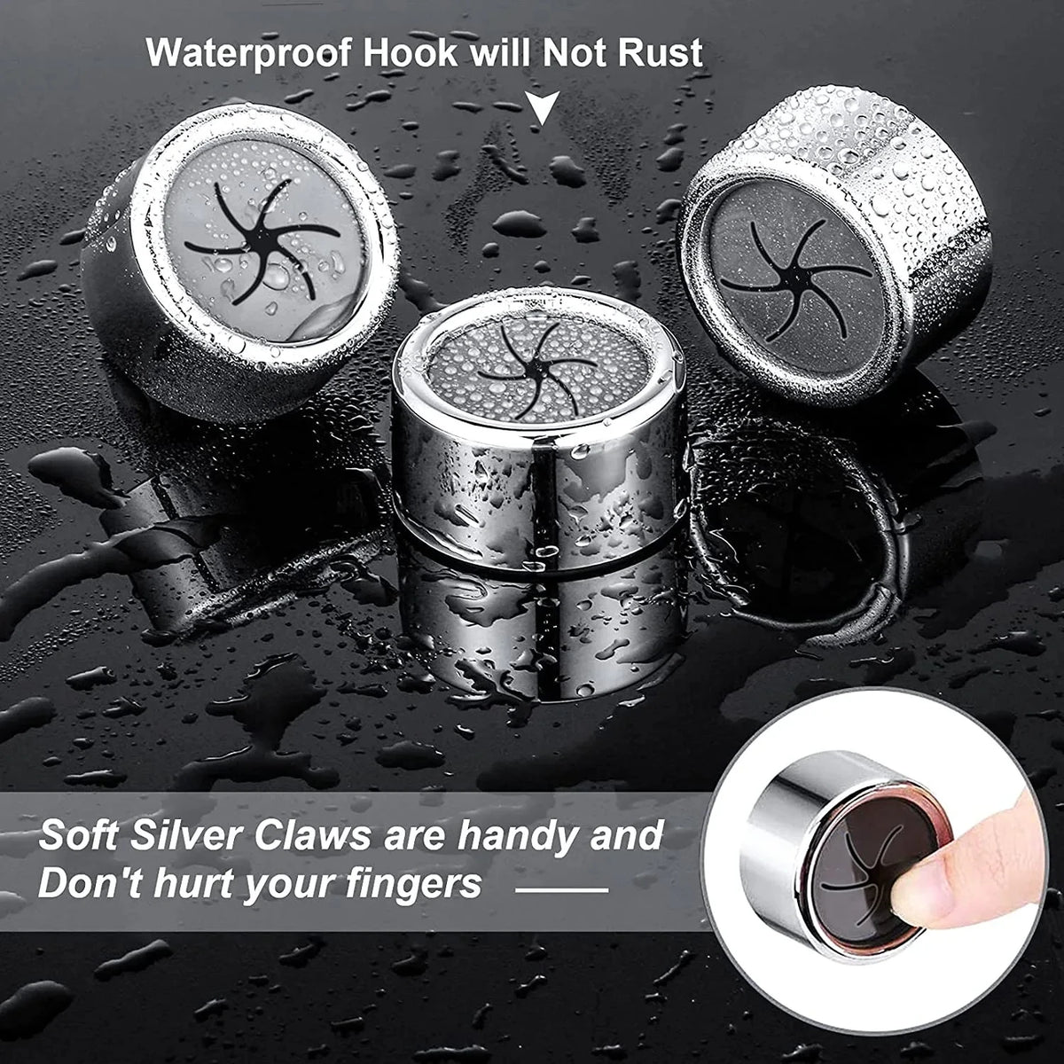 3-Pack No-Drill Adhesive Kitchen Towel Hooks | Wall Clips Adhesive Wall Hooks SPOT 3pcs Black 3pcs