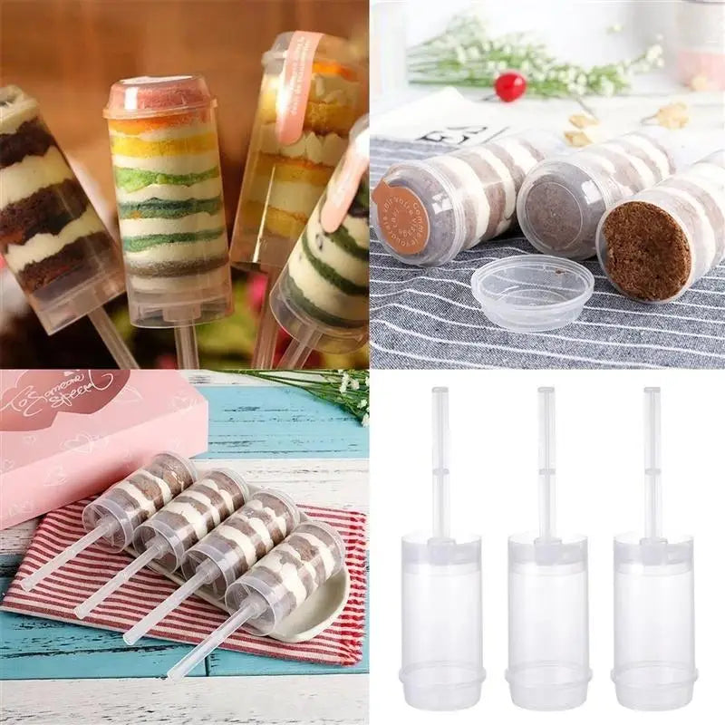 10-Pack Clear Push-Up Cake Containers – BPA-Free Reusable Push-Up Cake Molds SPOT