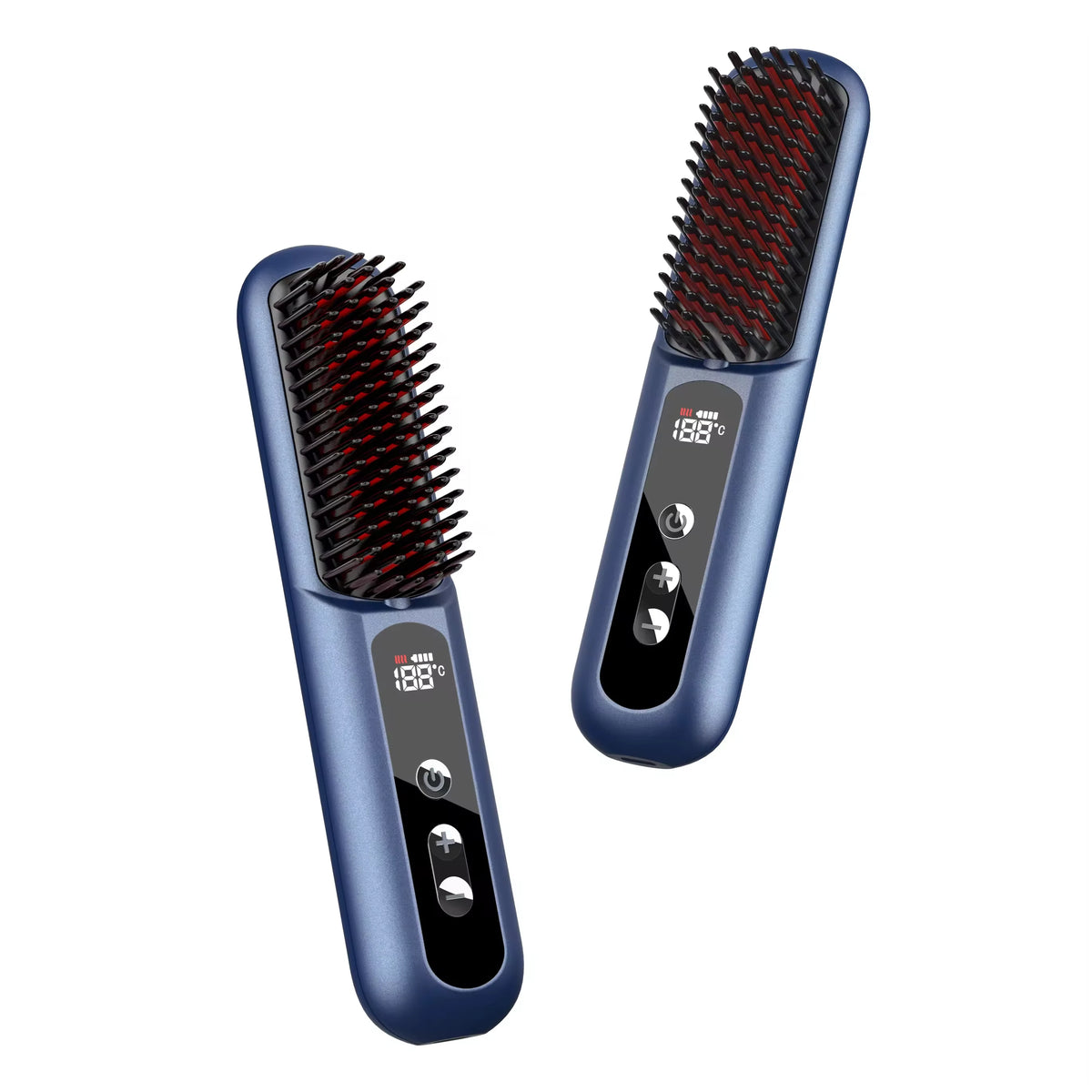 Cordless Ionic Hair Straightener Brush – Electric Hot Comb Hair Straightener Brush SPOT 2133-blue USB Type-C