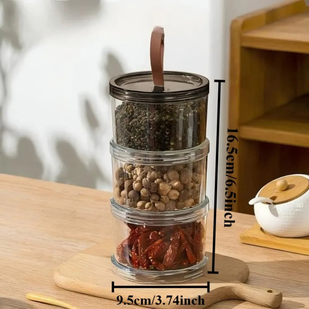 2-Pack Stackable Airtight Food Storage Canisters with Handle Food Storage Canister SPOT