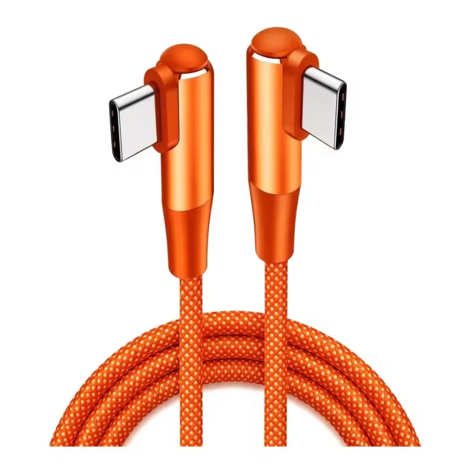 100W 90-Degree USB-C to USB-C Fast Charging Cable – Orange USB-C Charging Cable SPOT C 3m