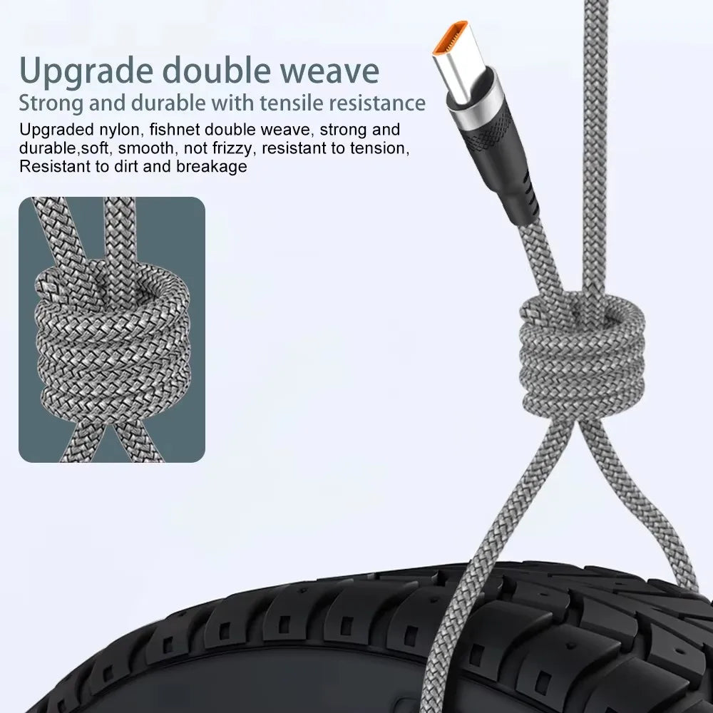 USB-C 6A Fast Charging Cable Nylon Braided 1M–8M Android USB-C Charging Cable SPOT