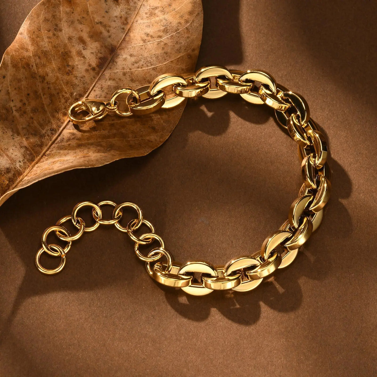 Gold Link Chain Bracelet for Women – Adjustable Stainless Steel Chain Link Bracelet SPOT