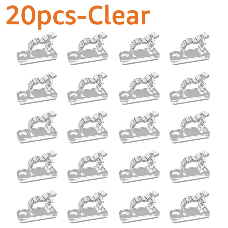 20-Pack Cable Organizer Clips – Desk & Wall Wire Management Cable Organizer Clips SPOT Clear