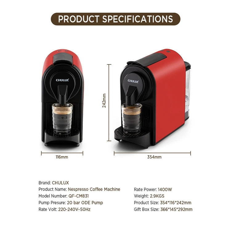 Capsule Espresso Machine 20 Bar 700ml – Dual Brew Sizes Capsule Espresso Machine SPOT