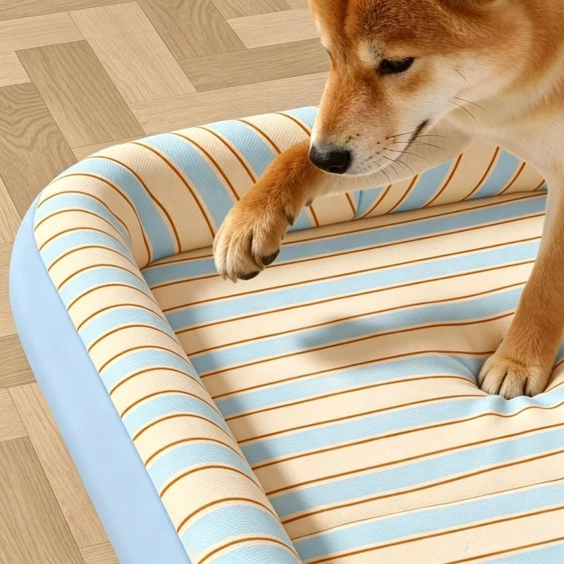 Striped Oval Pet Bed – Soft, Washable for Cats & Dogs Pet Bed SPOT