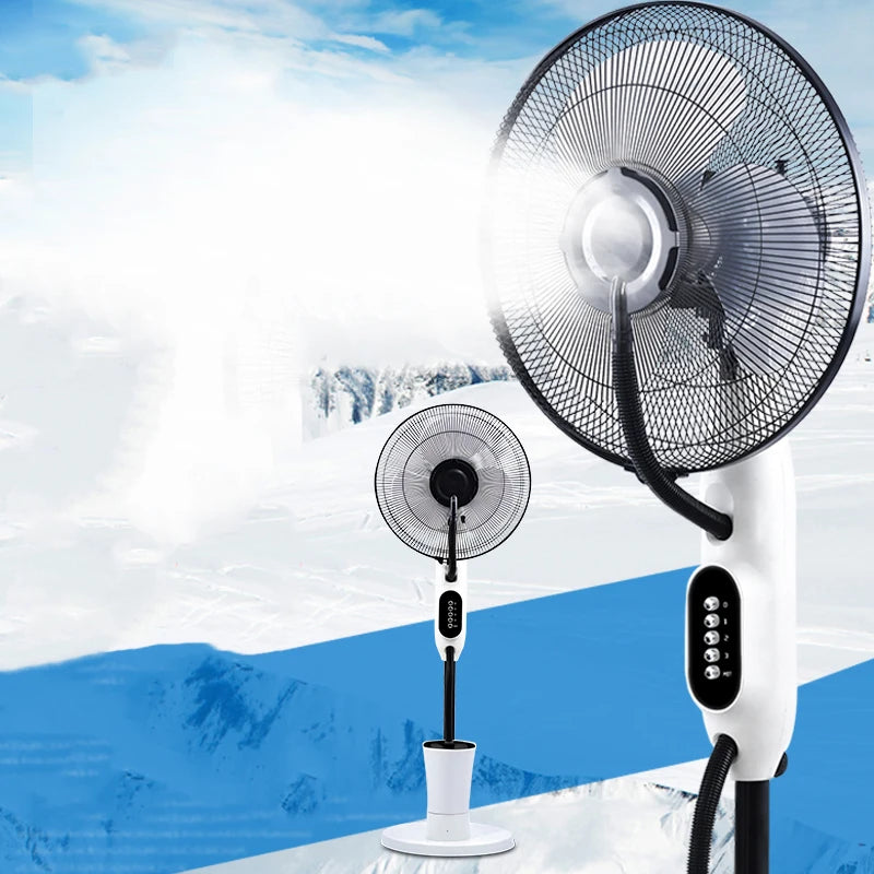 16-Inch Water Mist Standing Fan – 3-Speed Pedestal Cooling Fan Misting Pedestal Fan SPOT