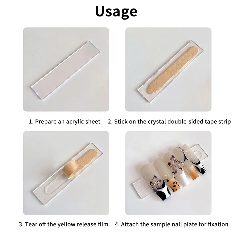 60/66-Pack Clear Double-Sided Nail Display Tape Stickers Nail Display Tape SPOT
