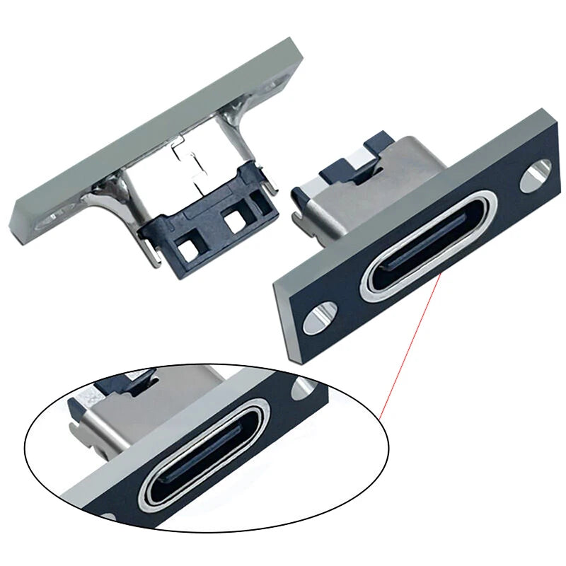 USB 3.1 Type-C Female Connector Jack with Screw Plate – 5 Pack USB-C Connector Jack SPOT