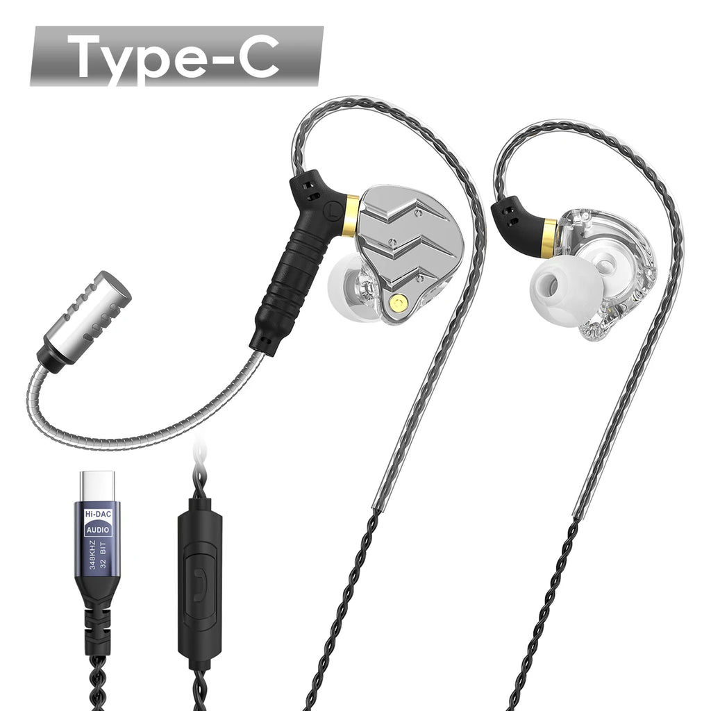 VIKEFON Gaming Earbuds – Wired, Detachable Mic & Ear Hook Gaming Earbuds SPOT white