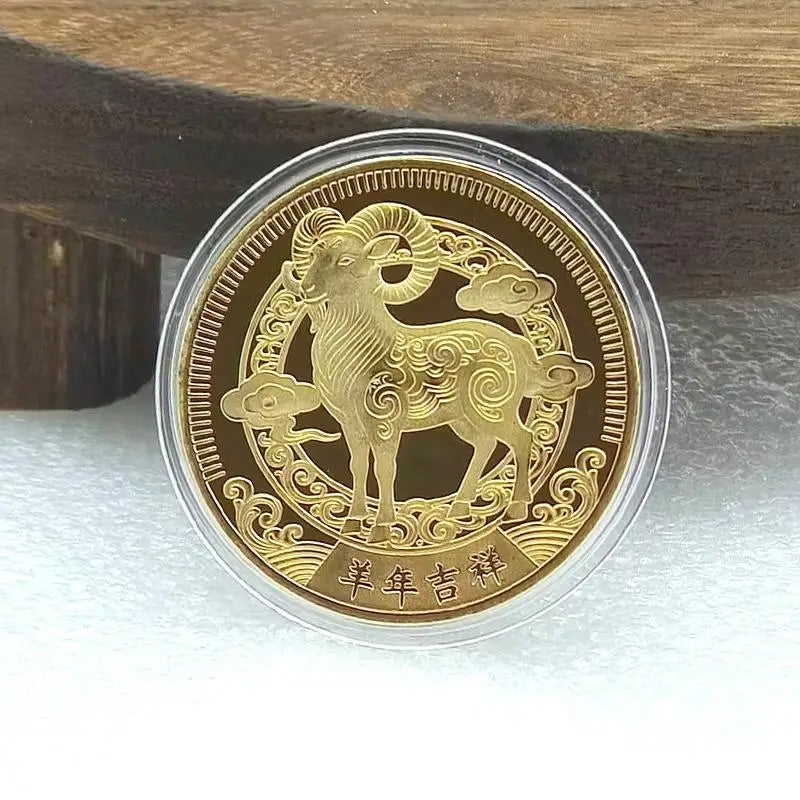 2027 Year of the Goat Gold-Plated Collectible Souvenir Coin Collectible Souvenir Coin SPOT E