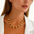 Punk Spike Choker Necklace – Gold Stainless Steel Collar Choker Necklace SPOT Default Title