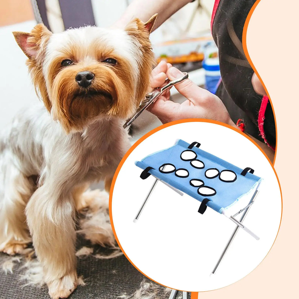 Pet Grooming Hammock Sling Harness – Cats & Small Dogs Pet Grooming Hammock SPOT blue