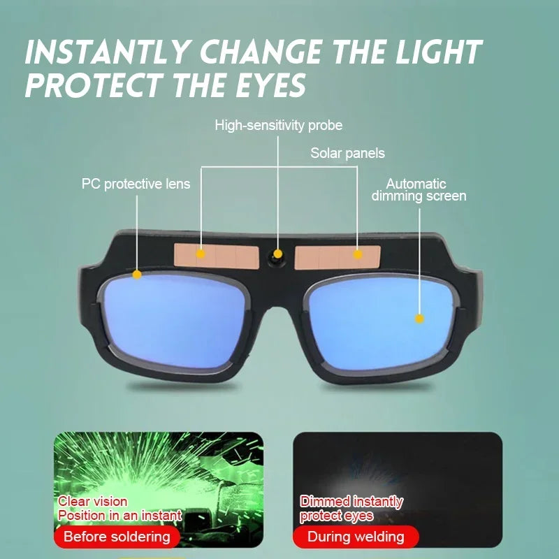Auto-Darkening Welding Goggles – Solar CE Certified Eye Guard Welding Safety Goggles SPOT