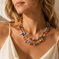 Layered Shell Beaded Necklace – 18K Gold Plated Boho Choker Beaded Choker Necklace SPOT Default Title