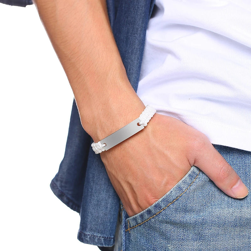 Engraved Personalized Rope Bracelet – Custom Name Wristband Personalized Bracelet SPOT