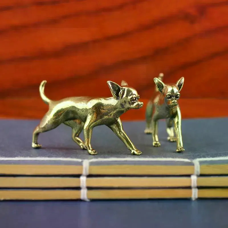 Brass Hairless Dog Puppy Figurine – Desktop & Home Décor Brass Figurine SPOT