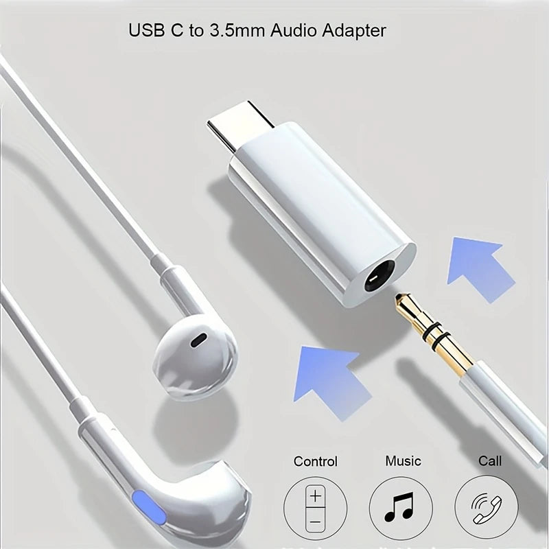 USB-C to 3.5mm Audio Adapter with Mic – iPhone & Android Audio Adapter SPOT