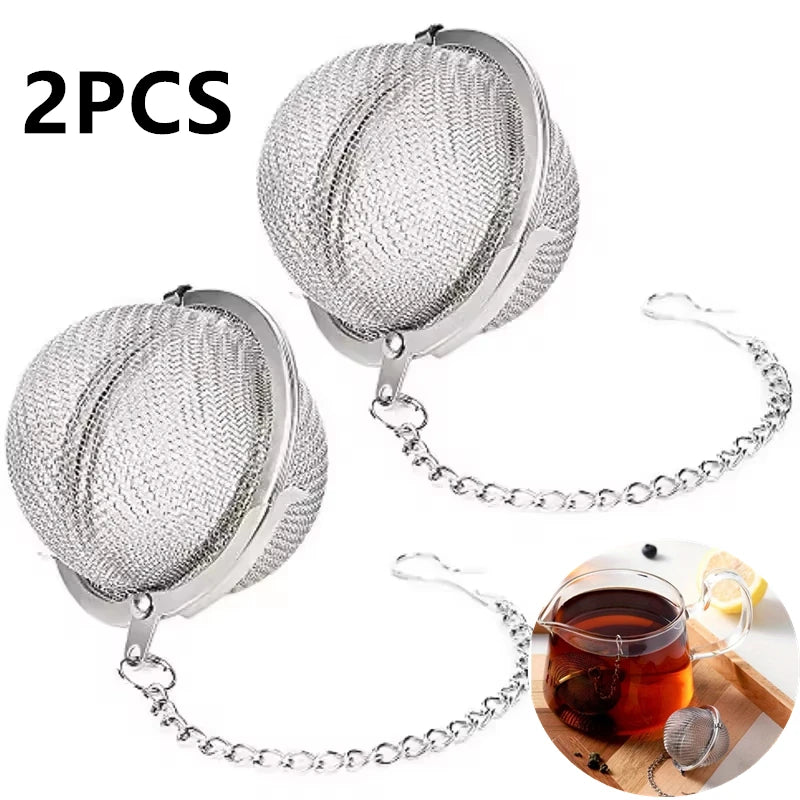 Stainless Steel Ball Tea Infuser with Chain – 2-Pack Tea Infuser SPOT 2PCS