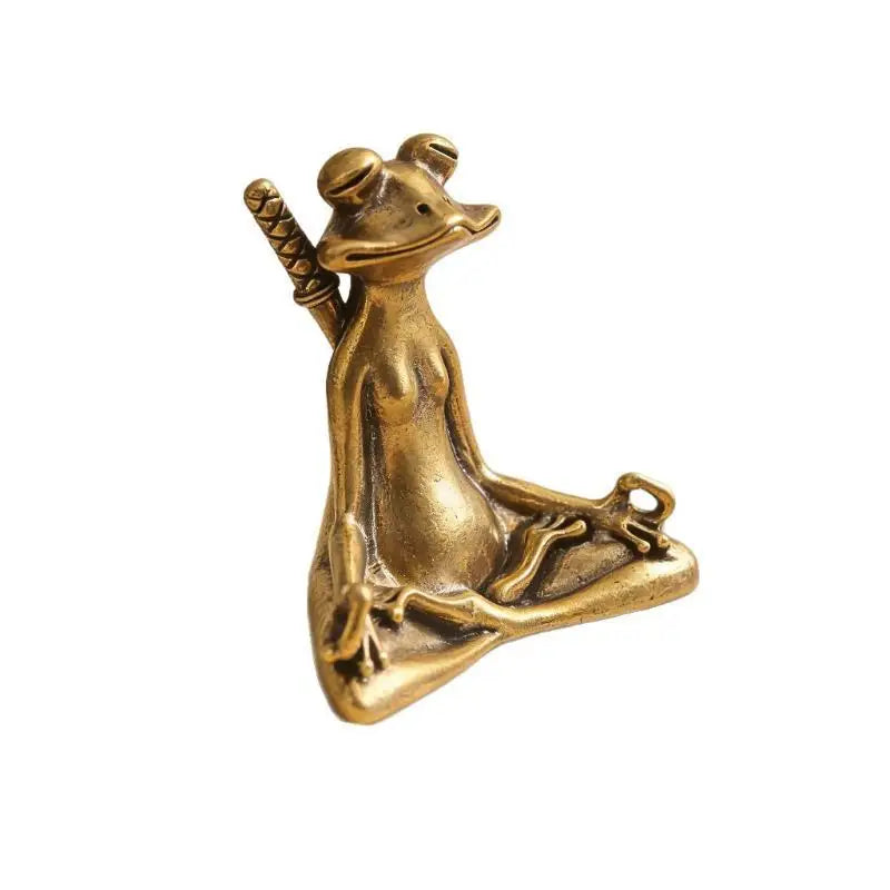 Zen Meditation Frog Statue – Antique Alloy Tea Table Figurine Decorative Figurine SPOT