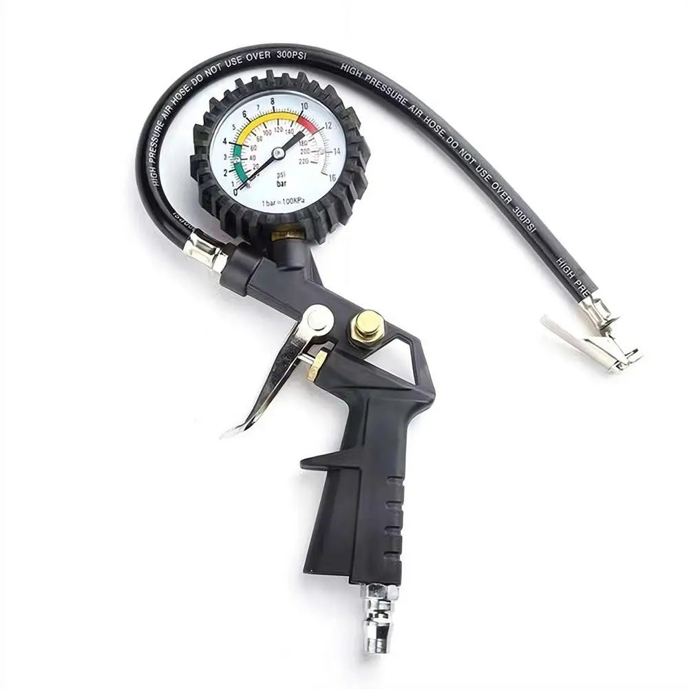 Tire Pressure Gauge 0–220 PSI | Car, Motorcycle & SUV Tire Pressure Gauge SPOT Black