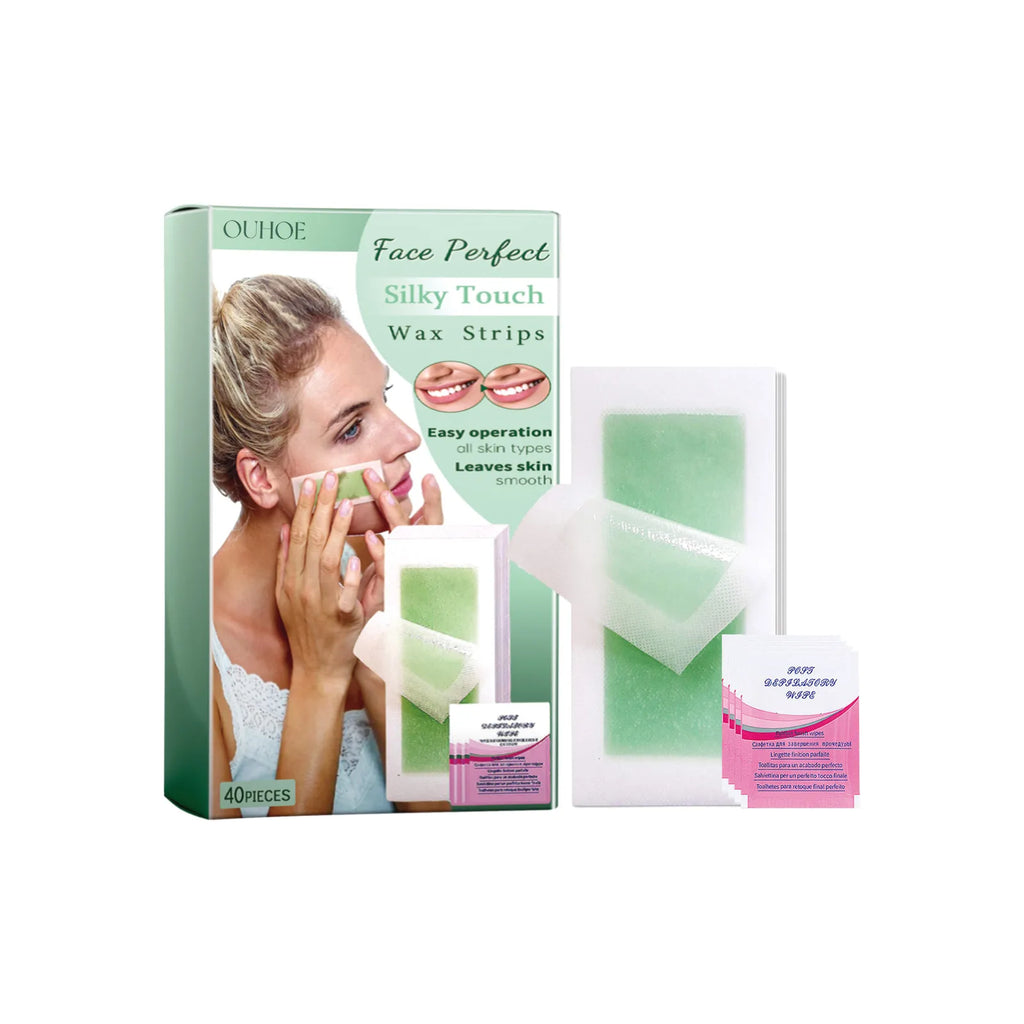 40-Pack Cold Wax Strips – Face & Body Hair Removal with Aloe Cold Wax Strips SPOT 40pcs