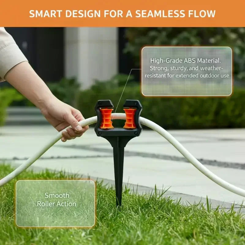 Heavy-Duty Garden Hose Guide Spike with Roller Wheel Hose Guide Spike SPOT