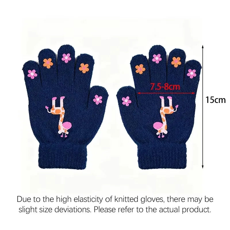 Kids Cartoon Animal Knitted Gloves – Warm Winter Gloves Kids Winter Gloves SPOT