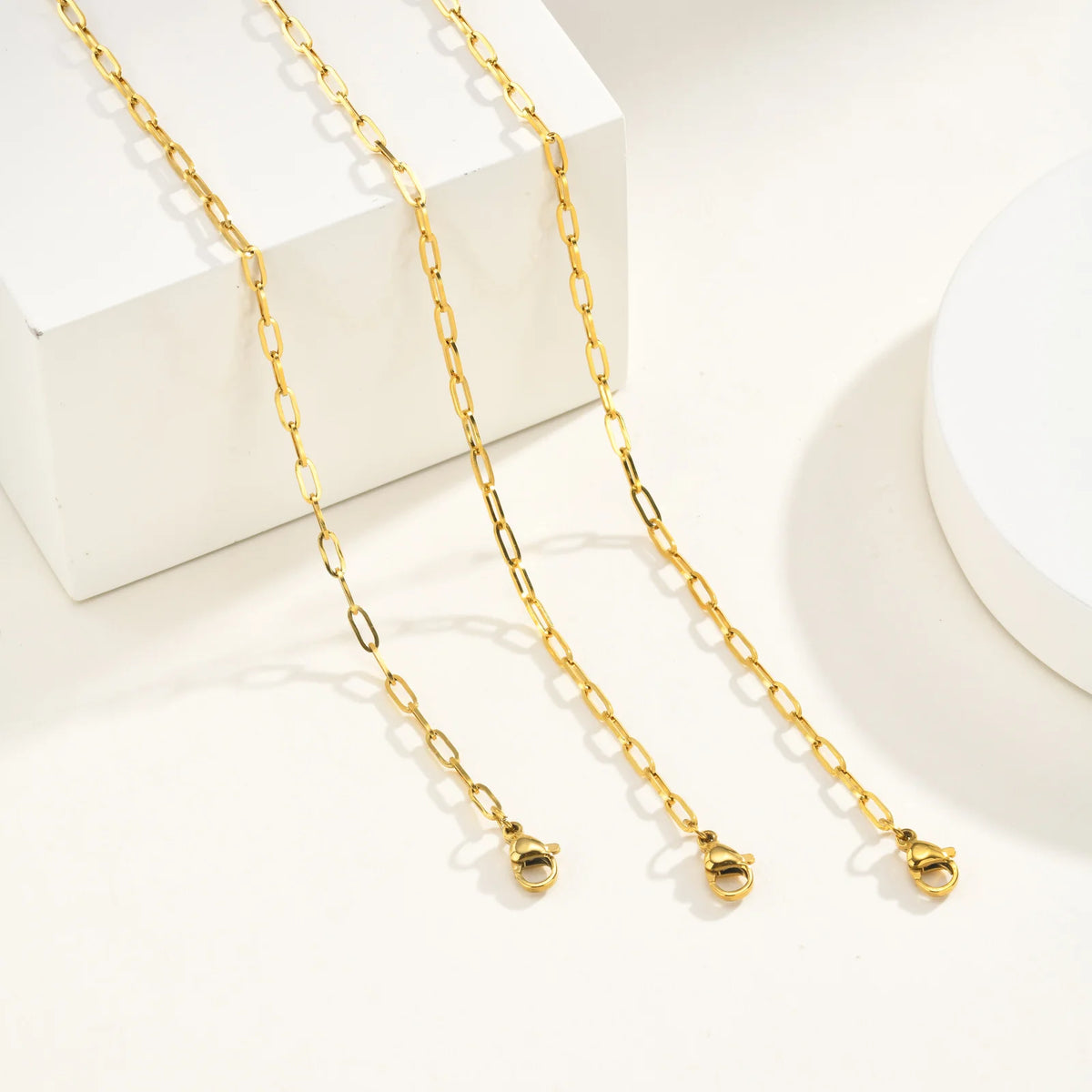 3mm Paperclip Chain Necklace – Stainless Steel Gold Choker Chain Necklace SPOT