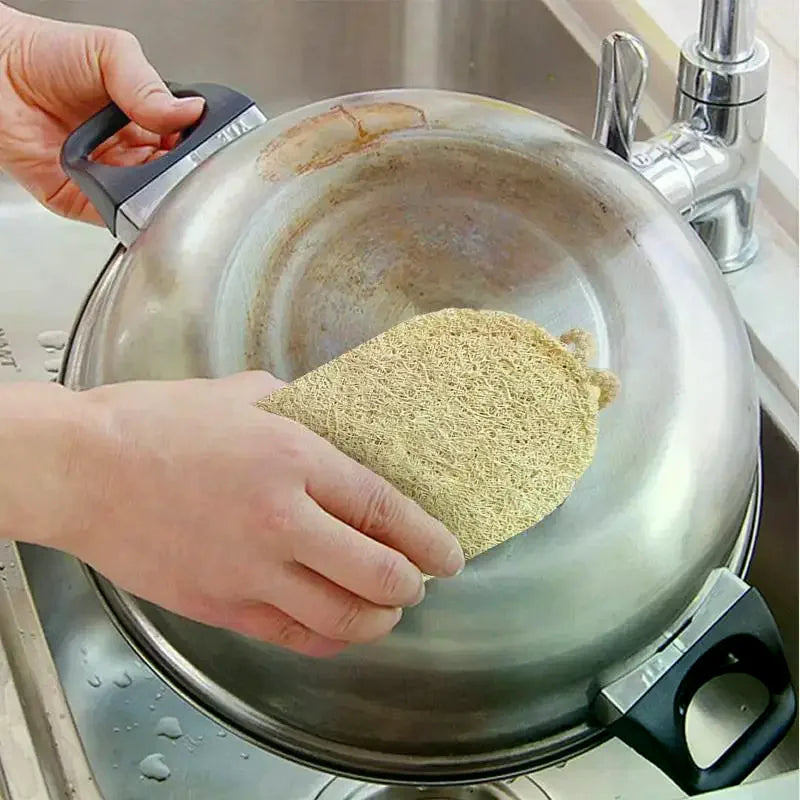 Natural Loofah Dish Scrubber Sponge – Grease-Removing Scouring Pad Kitchen Scrubber Sponge SPOT